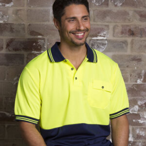 Day/night Hi Vis Cooldry Polo, Long Sleeve